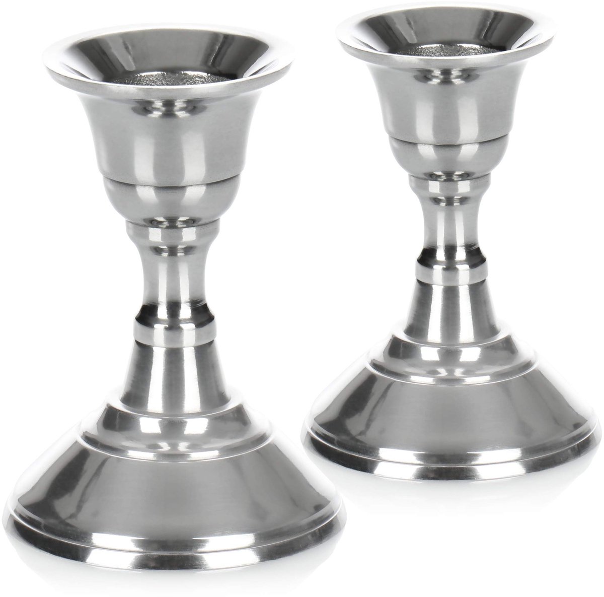 Ibenzoa® Set van 2 stijlvolle metalen kandelaars voor sfeervolle tafeldecoratie bij feestelijke gelegenheden