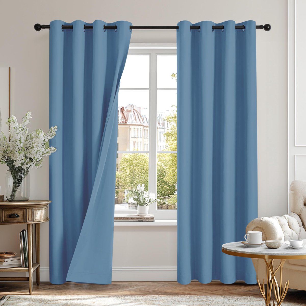Ibenzoa Gordijnen voor Slaapkamer en Woonkamer met Volledige Verduistering en Geluidsdemping blauw