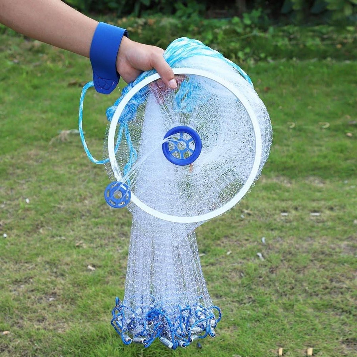 Allecto Plus - Vissersnet van Nylon in Amerikaanse stijl, handgemaakt van monofilament voor buiten (3.6m) - Duurzaam en veelzijdig gebruikt