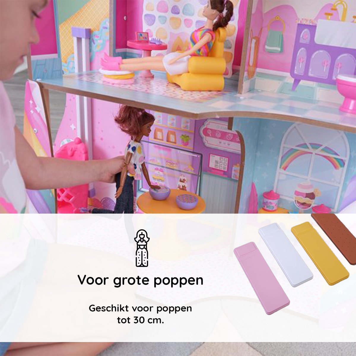 KidKraft Candy Castle 20242 Poppenhuis van hout met meubels en accessoires - Speelhuis - Speelkasteel voor Kinderen - Speelgoed - Poppen Speelgoed - Speelset - Snoephuis — afbeelding 7