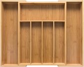 Budu Uitschuifbare Bamboe Bestekbak #38 (38 cm diep) - Bestekcassette Hout - Besteklade - 38 x 29,5 - 47,8 cm - 5/7 vakken