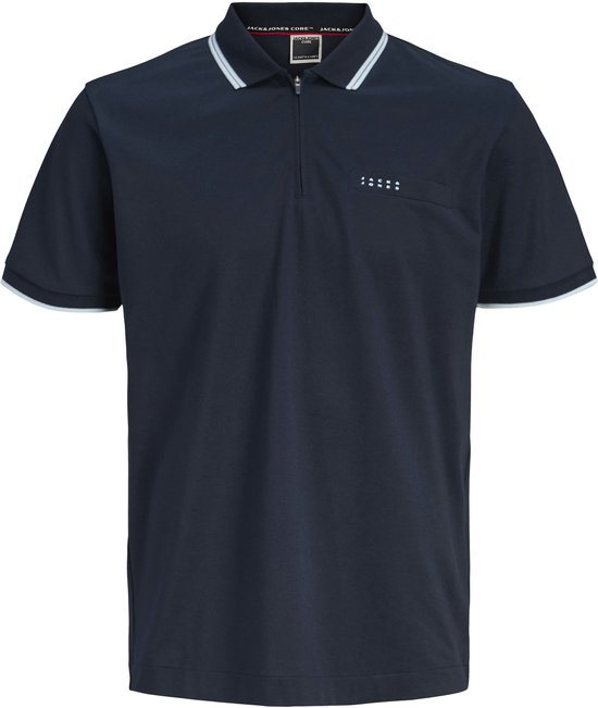 JACK&JONES PLUS - Fusion Branding Zip Polo Heren (plussize) - Maat 3XL
