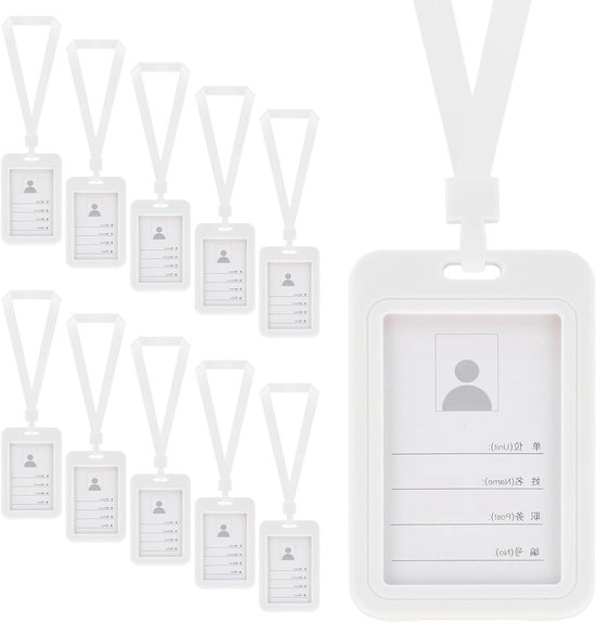 Harde transparante badgehouder – 2-delige set voor kantoor, school, creditcards en ID badges. (Horizontal 2 Pcs