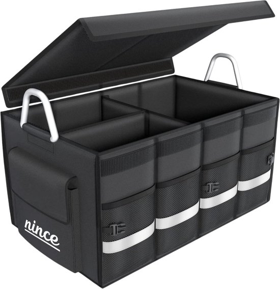 Nince Kofferbak Organizer – Opvouwbare Auto Organizer – Waterdicht – 63L – Zwart