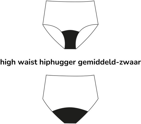 Sous-vêtements menstruels et d'incontinence Moodies Undies - Hiphugger taille haute sans couture - Gousset modéré - Zwart - Taille XL