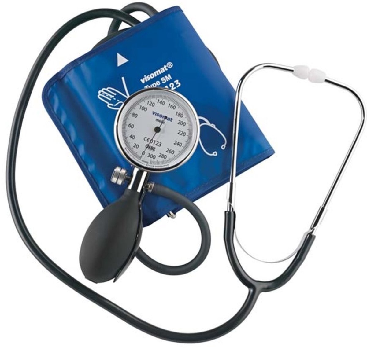 Visomat Medic Home Bloeddrukmeter XXL 43-55 cm – Handmatige Bloeddrukmeter met Stethoscoop – Geschikt bij Hartritmestoornissen & Boezemfibrilleren – Professionele Bloeddrukmeter voor Thuis en Praktijk