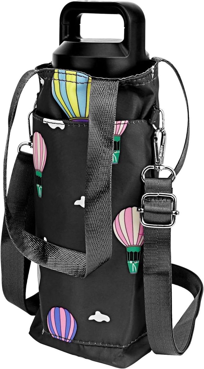 Allecto Plus - Geïsoleerde Waterfles Tas voor Yeti Rambler 26oz/38oz en Hydrofles, Inclusief Draagriem - Zwart.