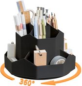 Organisateur De Bureau Enfant Fille Pot à Crayons Rotatif 360° - 9 Compartiments, Grande Capacité, Pour Bureau, école, Maison