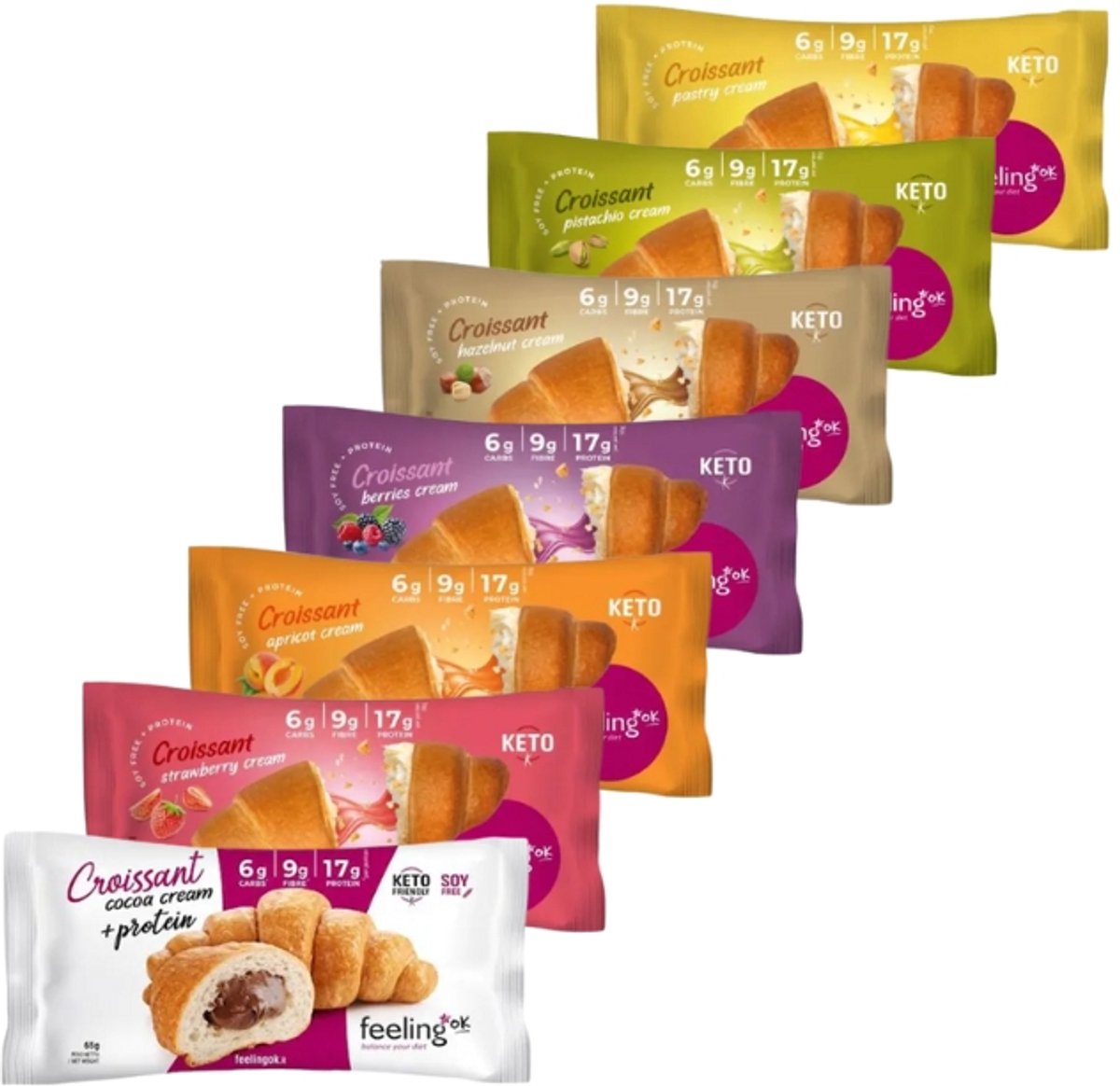 Feeling OK | Mix Zoete Croissants | 7 x 65 gram