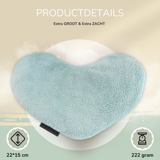 COHOSO® Oogkussen - Eucalyptus + Munt - Verzwaard 222gram - Warm & Koud Oogmasker - Hartvorm - Teddy - Nederlandse productie van Merkloos — afbeelding 5