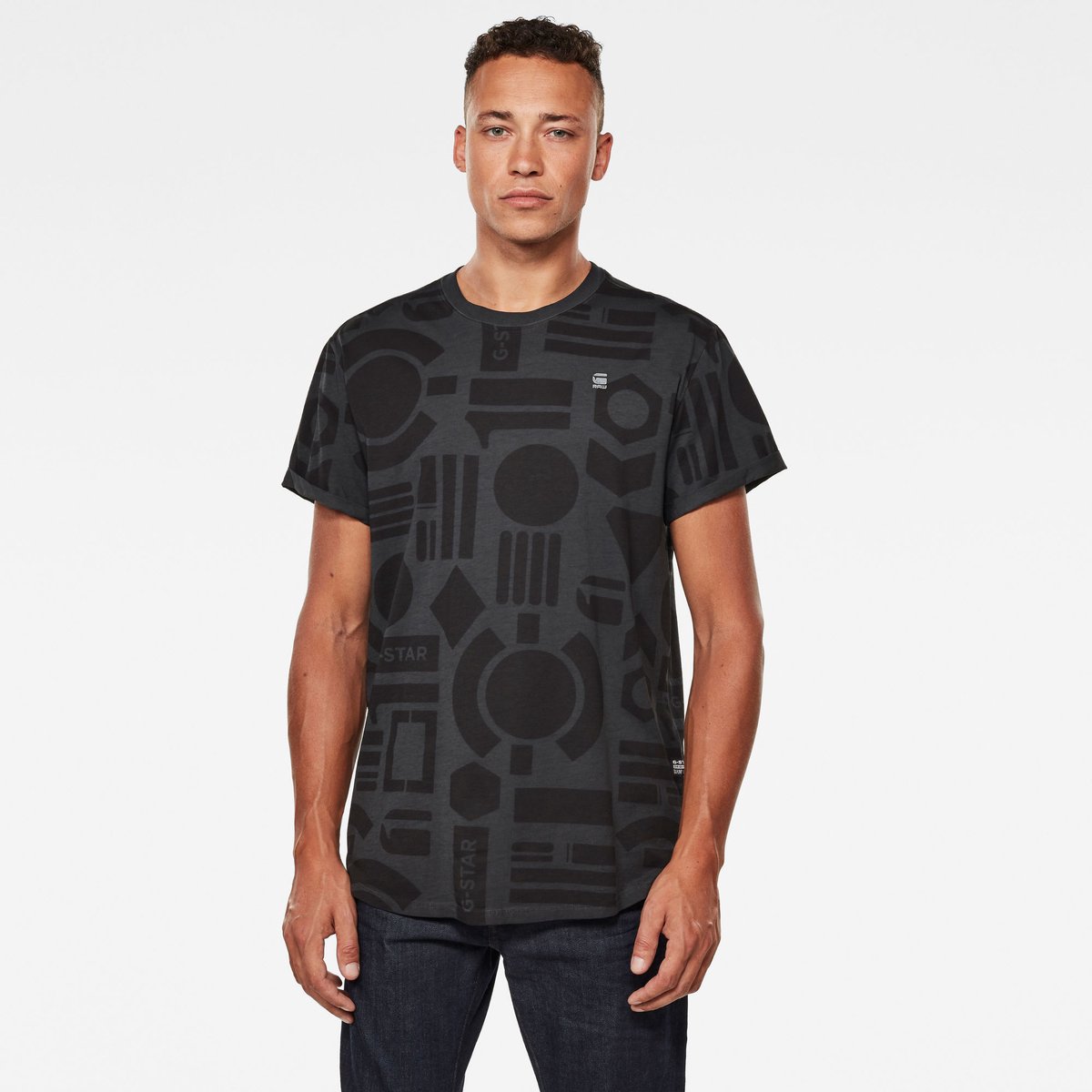 G-Star Lash AOP OD R T SS Heren T-shirts Raven Badges