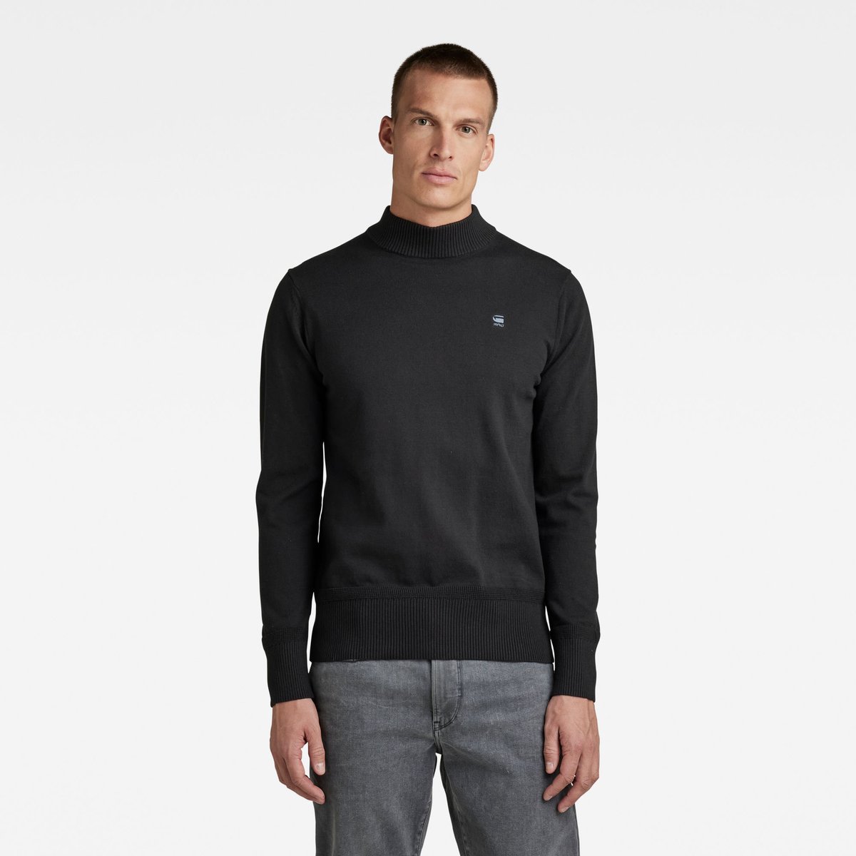 G-Star Raw Heren Truien & Vesten Premium Core Mock Knit Zwart