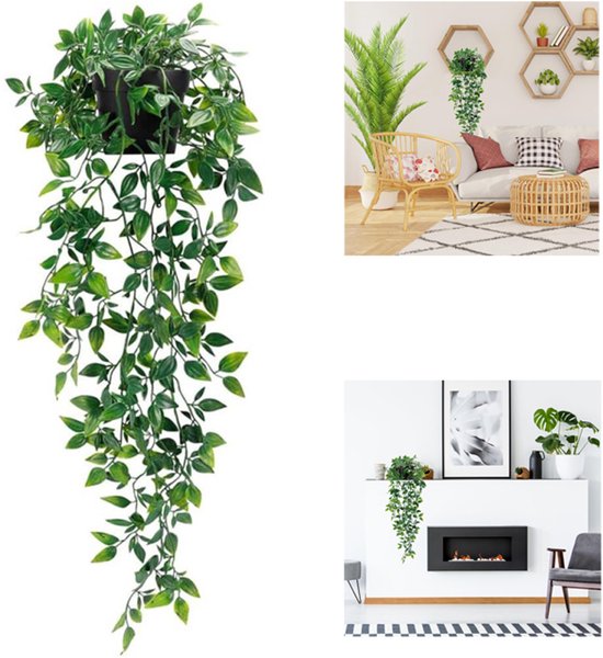 Crrynuo Premium Kunstplant - Mandala Kunst Hangplant - Groen Kunstplanten - Nep planten voor Binnen en Buiten - Kamer Decoratie