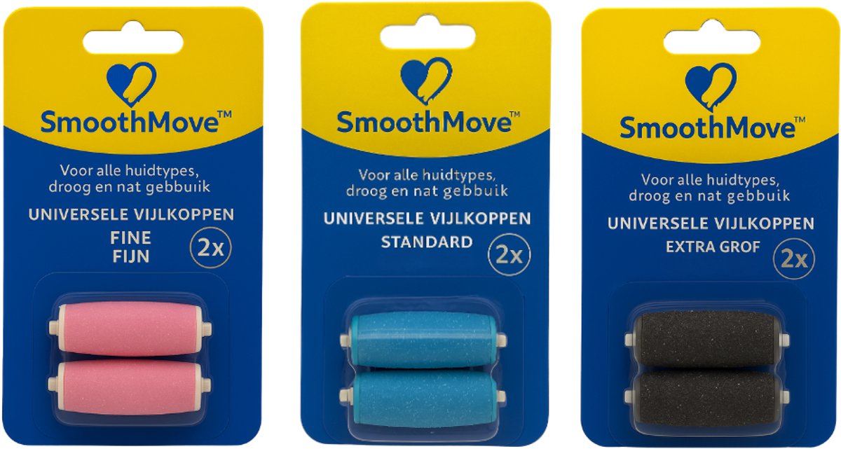 Goedkoopste Multipack navullingen voor elektrische voetvijl (3x2 stuks) – Standaard, fijn & extra grof – Geschikt voor Scholl-apparaten