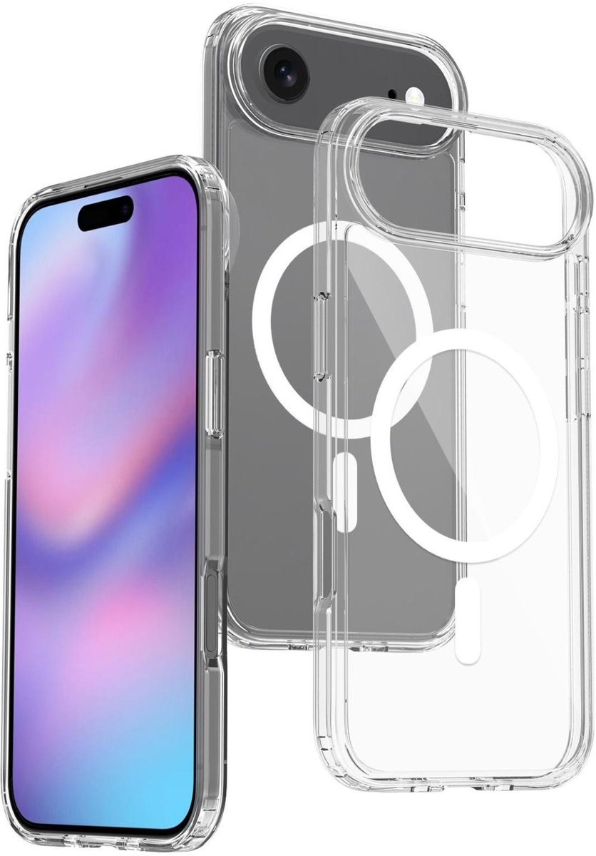 Mobigear Doorzichtig Hoesje geschikt voor Apple iPhone Air MagSafe Telefoonhoesje Hardcase | Mobigear Crystal Backcover | Geschikt voor MagSafe | Geschikt voor Draadloos Opladen met Magnetische Ring | Geschikt voor MagSafe Case - Transparant