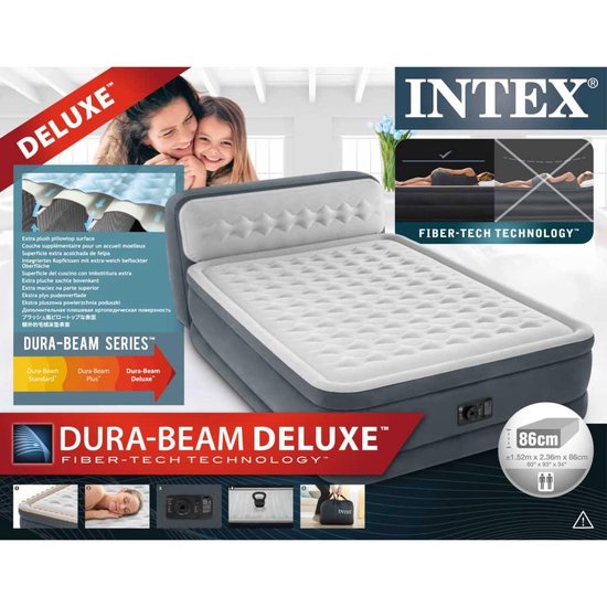 Intex Luchtbed Ultra Plush Headboard met ingebouwde pomp 64448