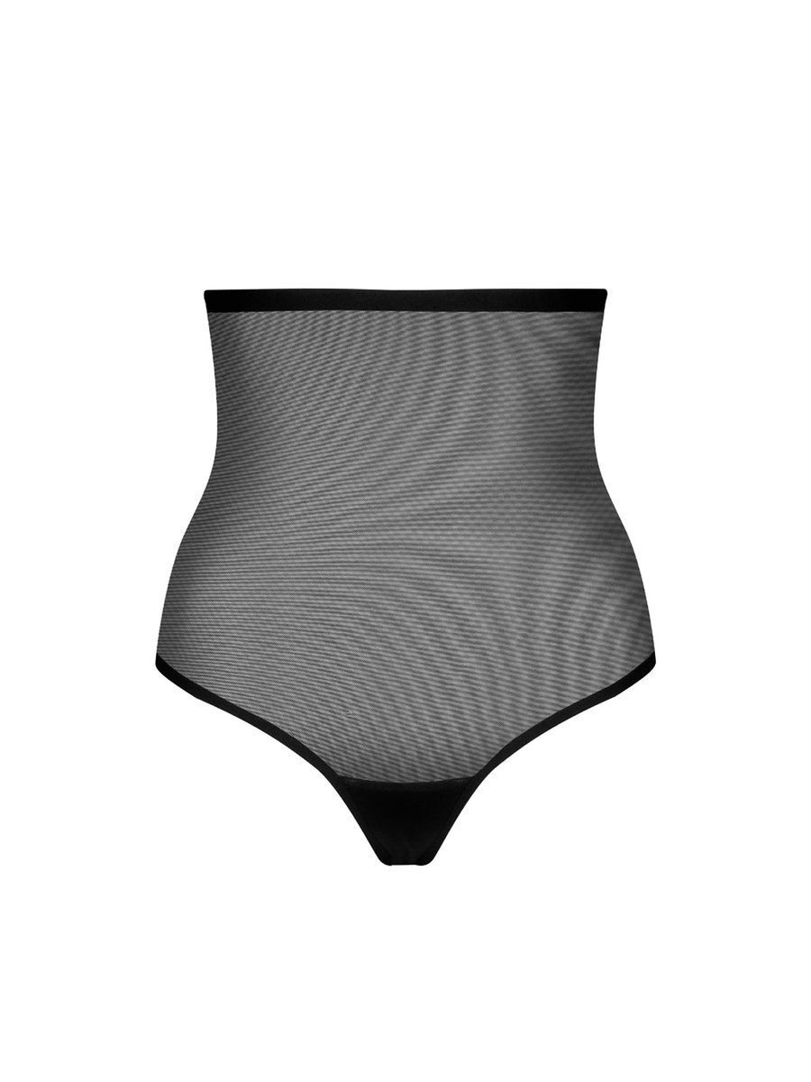 Bye Bra Forming Tulle High Waist Thong Zwart Black