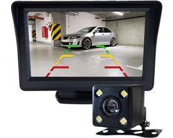 Draadloze Achteruitrijcamera 12V met Nachtzicht - Parkeerhulp - 5 inch HD Ready - Complete set