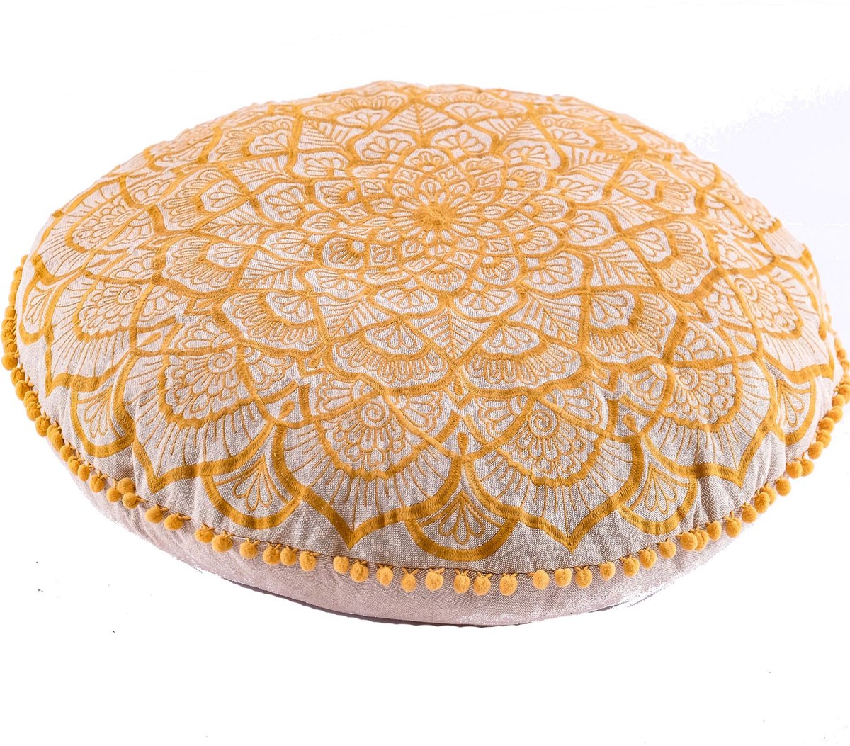Ibenzoa Grote, Zachte Vloerkussenhoes van Katoen - 60 cm, Perfect voor Elke Ruimte goud