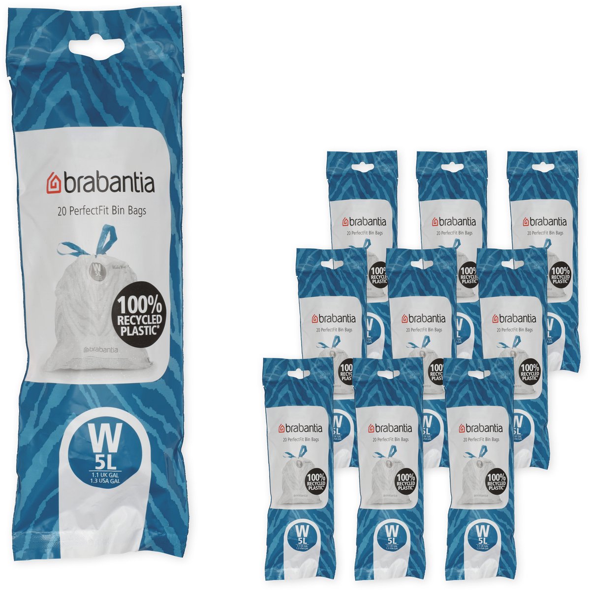 Goedkoopste Brabantia PerfectFit Vuilniszakken - 5 l - Code W - 10 rollen x 20 stuks