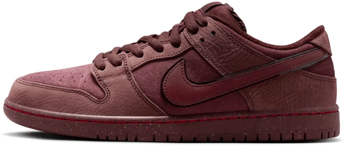 Nike SB Dunk Low – Burgundy Crush Sneakers Heren Doos Zonder Deksel Rood