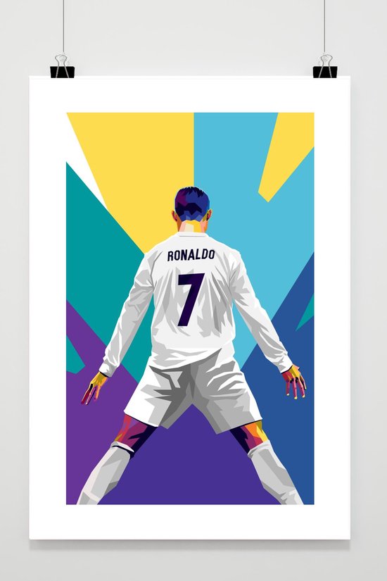 Affiche Ronaldo | Affiche Cristiano Ronaldo | Siu ! | But de Ronaldo Poster | Pop Art | 30x40cm | 424 | Avec cadre | style passe-partout | Convient pour l'encadrement
