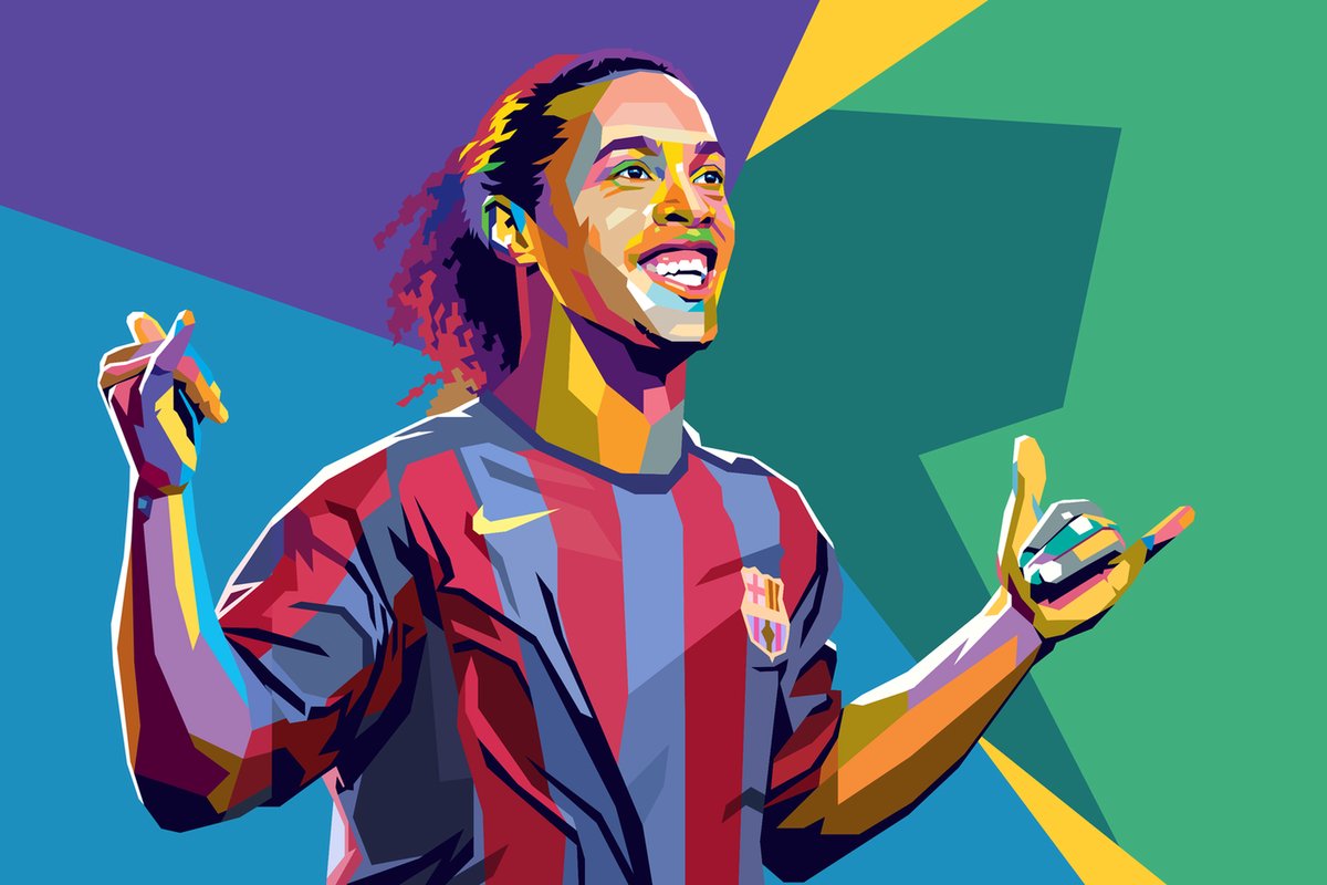 Ronaldinho poster - FC Barcelona - Ronaldinho Goal - Pop Art - posters - formaat 40x30cm - XS429