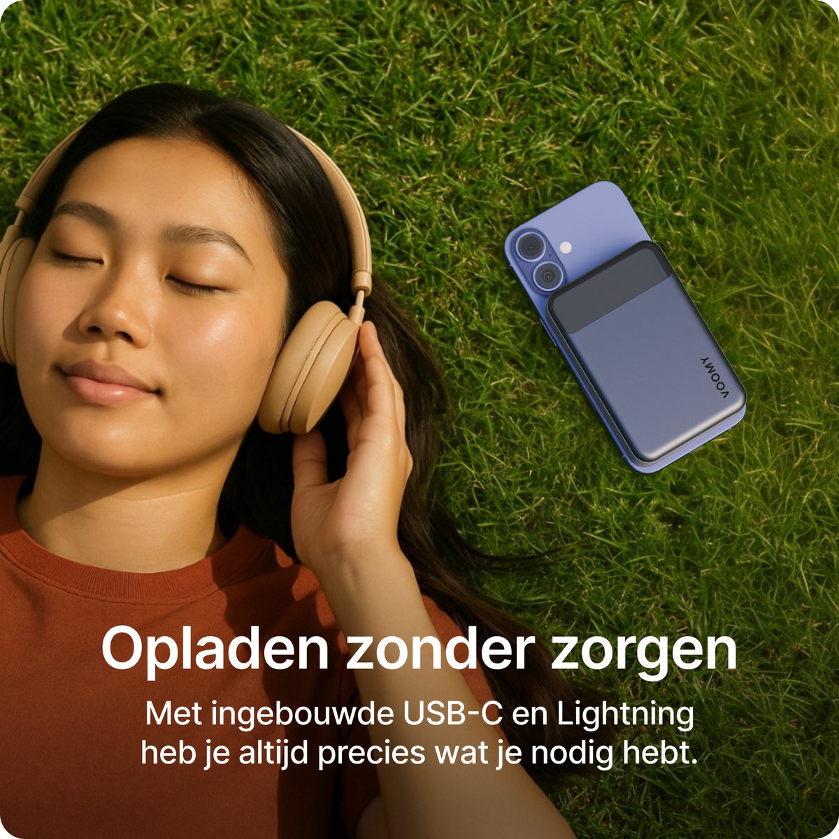 Afbeelding 3 van Voomy MagSafe Powerbank - 10000 mAh - 22.5W USB C Snellader - Draadloze Powerbank - 15W Wireless - Geschikt voor iPhone 12/13/14/15/16 - Noodpakket - Space Grey