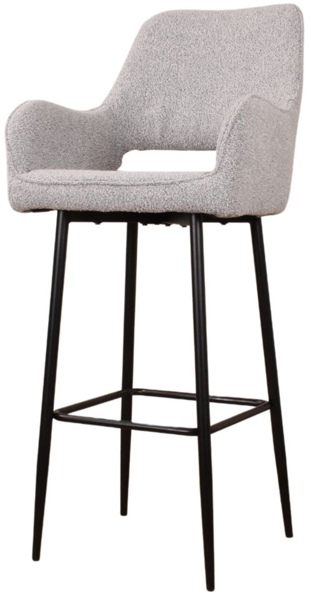 DS4U - Lenon barkruk – barstoel met luxe boucle stof en trendy design - 75 cm - grijs
