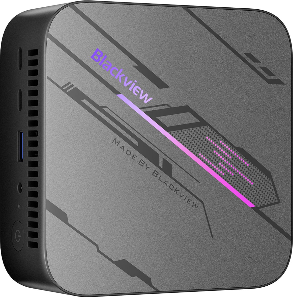 Blackview MP100 Mini PC - 16 GB LPDDR4 - 512 GB M.2 SSD - AMD Ryzen 5 7430U - Tot 4,3 GHz - Windows 11 Pro - WiFi 6 - USB 3.2 2 Type A 2.0 1 - 4K UHD - RGB-verlichting - BT 5.2 - Zwart thumbnail 5