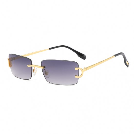 PBLIQ® Zonnebril Randloos - Heren - Dames - Grijs - Goud van Merkloos — afbeelding 3