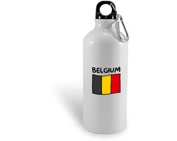 Hacebo® - Belgium vlag waterfles - België - reizigers - toerist - verjaardagscadeau - souvenir - vakantie - kado - gift - geschenk - water fles - 400ML