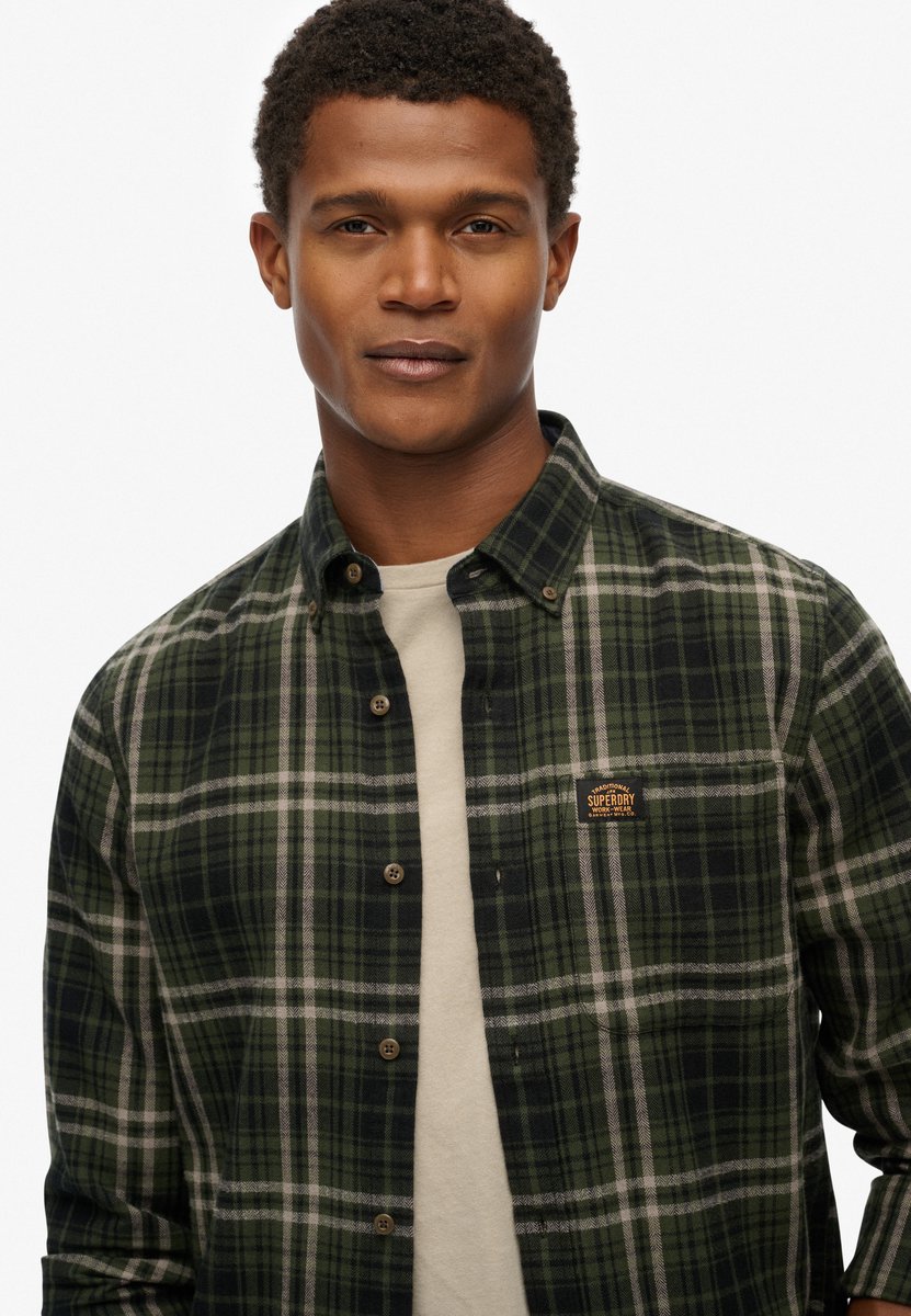 Superdry Katoenen Lumberjack Overhemd met Lange Mouwen Heren Lange mouwen shirts Groen