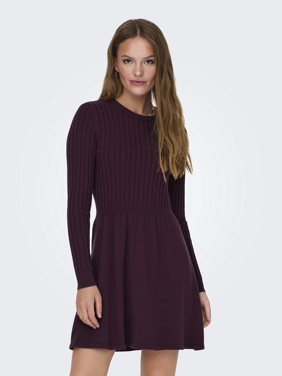ONLY - ONLFIA LS CABLE DRESS KNT NOOS - Dames - Mini jurken