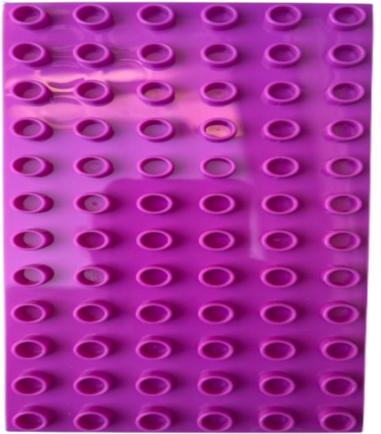 Foto: Bouwplaat 6x12 noppen magenta basisplaat geschikt voor grote bouwstenen brian s toys