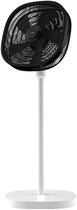 Dynter Staande Ventilator - Statiefventilator - Roterende ventilator - In hoogte verstelbaar & opvouwbaar (80 tot 125 cm) - Draaibare kop - Krachtig en stil - Wit / Zwart - Diameter: Ø46.5 cm (AV25G)