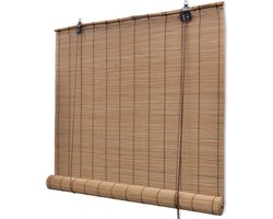 vidaXL - Rolgordijn - 140x160 - cm - bamboe - bruin