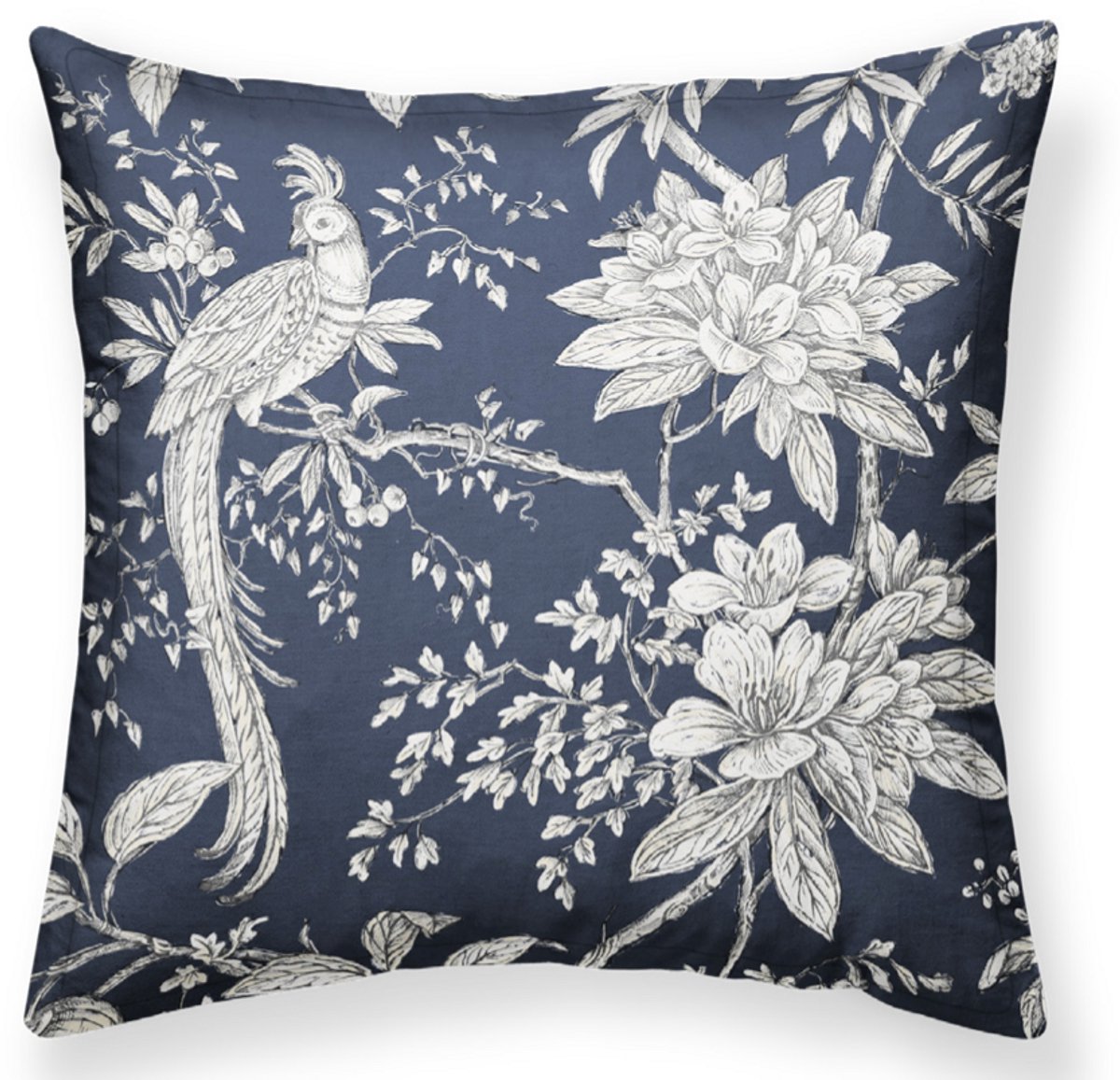 Sierkussen Blauw 50x50 cm - Vintage look - inclusief binnenkussen - vintage look, dierenprint, boho - Linen & Grace
