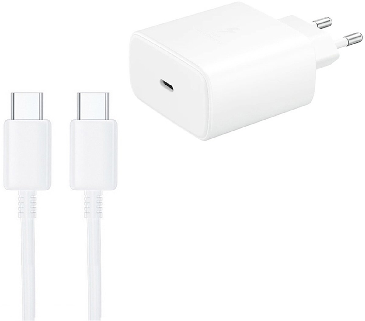 45W USB-C / Type-C Snellader - Oplader Adapter - Geschikt voor Super Fast Charging & PD/PPS Opladen - Inclusief 5A USB-C Kabel - wit