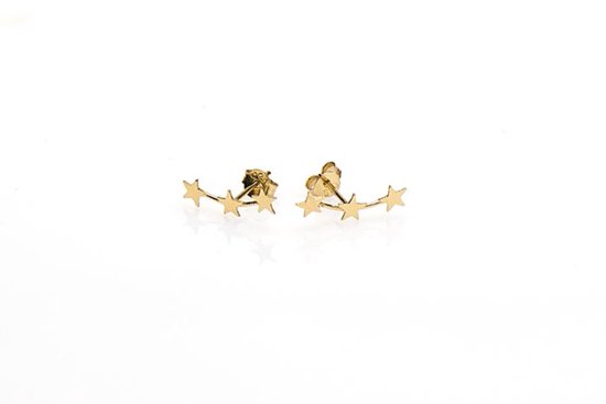 Karma Symbols oorbel M1568 Triples Stars Goud