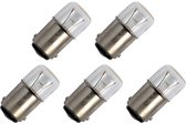 Signaallamp Ba15d 24V 2W - 85 mAh - 5 stuks - T16 Gloeilamp Ø16mm - 35mm - 2500K - Dimbaar