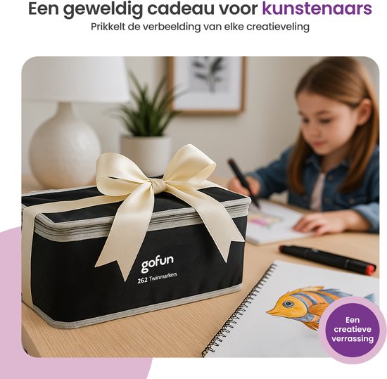 Gofun Twinmarkers 262 pièces - Adultes et Enfants - Surligneurs - Marqueurs à Alcohol - Dual pointe - Marqueurs