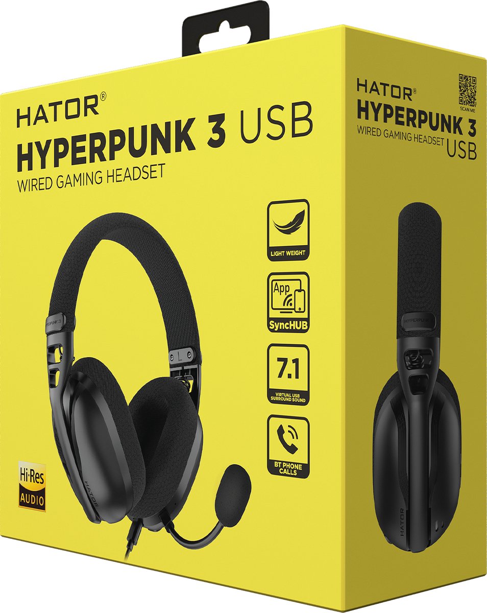 HATOR Hyperpunk 3 USB Gaming Headset Zwart