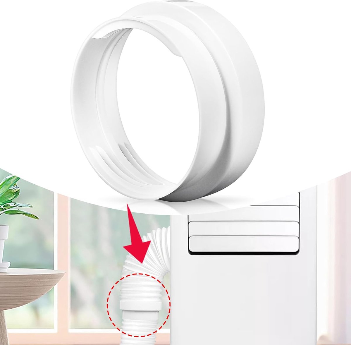 Koppelstuk Mobiele Airco Afvoerslang - Ø130mm/Ø150mm - Slangverlenging - Goed afdichtingseffect - Afvoerslang adapter raam voor Ø130mm/Ø150mm airconditioningsslang accessoires - Eenvoudig te installeren