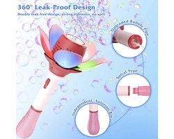 Oplaadbare Bellenblaas Toverstaf voor Kinderen – Automatische Bellenmachine met Licht & 120ml Vulling | 10.000+ Bellen per Minuut | Ideaal voor Buiten, Feest & Bruiloft