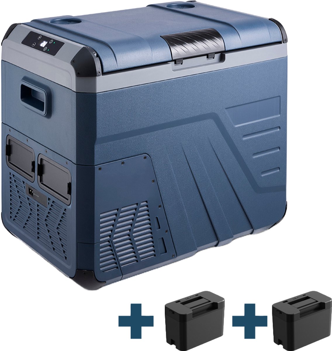 Evolar Elektrische Compressor Koelbox - 45L - Inclusief 2 Accu's - 12V en 230 volt - Coolbox - Donker Blauw