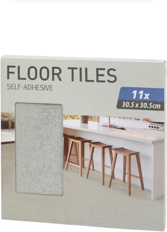 Foto: Zelfklevende vloertegels grijs 30 5 x 30 5 cm 22 stuks 2x11 
