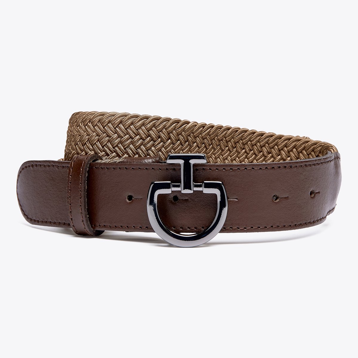 Elastische riem met logo sluiting Toffee Brown (4D4C) - S