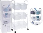 Bathroom Solutions Badkamertrolley - 78cm - Incl. 6 Manden - Wit