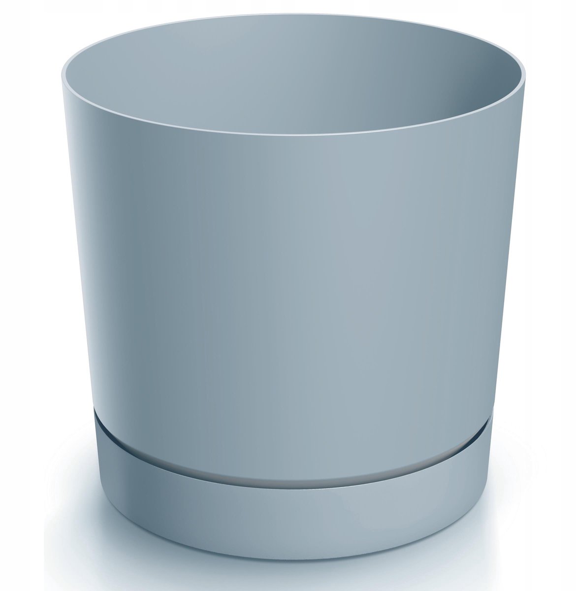 Prosperplast Tubo - Bloempot met Schotel - Grijs - 23,9 cm - Mat Afgemaakt